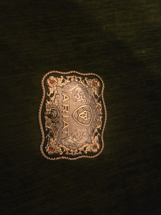Ariat Other - Ariat Western Belt Buckle - Silver with Red Accents